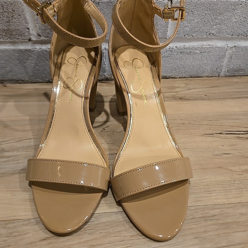 Jessica Simpson Tan Ankle Strap Heels